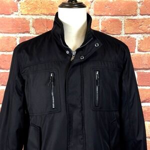 Calvin Klein Men's Medium Black Bomber Jacket Windbreaker Water Resistant Shell